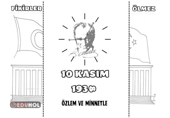 10 KASIM KATLANIR BOYAMA SAYFASI