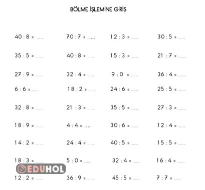 3. SINIF BÖLME İŞLEMİNE GİRİŞ
