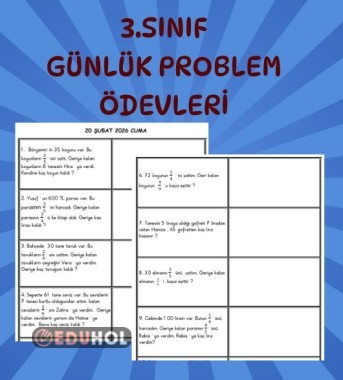 3. SINIF GÜNLÜK PROBLEM ÖDEVİ