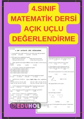 4. SINIF MATEMATİK AÇIK UÇLU DEĞERLENDİRME