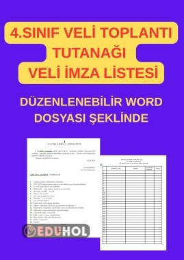 4. SINIF VELİ TOPLANTI TUTANAĞI (DÜZENLENEBİLİR)