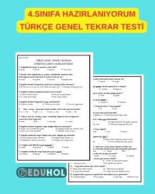 4.SINIFA HAZIRLIK TÜRKÇE GENEL TEKRAR ÇALIŞMASI