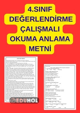 DEĞERLENDİRME ÇALIŞMASI İLE BİRLİKTE OKUMA ANLAMA METNİ