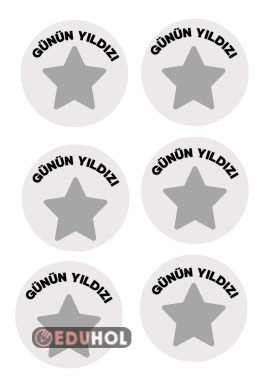 GÜNÜN YILDIZI ROZETLERİ (SİYAH-BEYAZ)