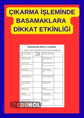 OKUNUŞU VERİLEN SAYIYI  DOĞRU BASAMAKLARA YAZARAK ÇIKARMA İŞLEMİNİ YAPMA ETKİNLİĞİ