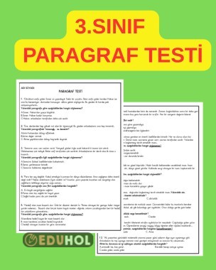 PARAGRAF TESTİ (CEVAP ANHATARI YORUM KISMINDADIR.)
