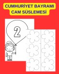 29 EKİM YAŞASIN CUMHURİYET YAZISININ HARFLERİ VE ÇİÇEK SÜSLEMESİ