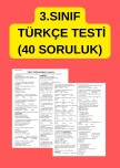 3. SINIF 40 SORULUK TÜRKÇE TESTİ