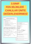 3. SINIF CANLILAR ÜNİTE DEĞERLENDİRMESİ