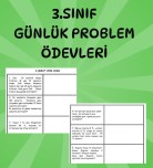 3. sınıf günlük problem ödevleri