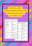 3.  VE 4. SINIF İÇİN UYGUN SIFATLAR KONUSU TESTİ