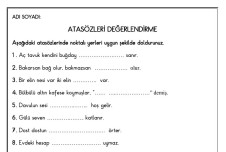 ATASÖZLERİ DEĞERLENDİRME