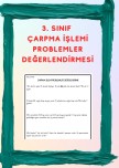ÇARPMA İŞLEMİ İLE İLGİLİ PROBLEMLER DEĞERLENDİRME ÇALIŞMASI