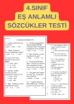 EŞ ANLAMLILAR TESTİ