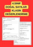 MATEMATİK DOĞAL SAYILAR KONUSU KLASİK DEĞERLENDİRME ÇALIŞMASI