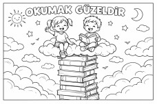 Kütüphaneler Haftası Boyama Sayfası-3