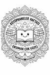 Kütüphaneler Haftası Mandala Boyama Sayfası