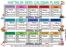 Günlük ders tekrarı çalışma planı