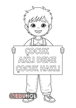 20 Kasım Dünya Çocuk Hakları Günü Pano Görselleri (Renksiz)