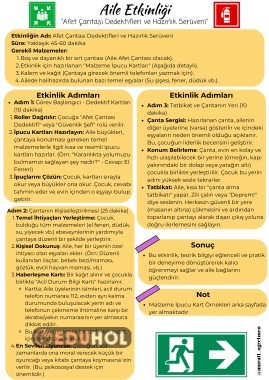 Afetler ve Dayanıklılık Ayı 'Aile Katılımlı Etkinlik 2'
