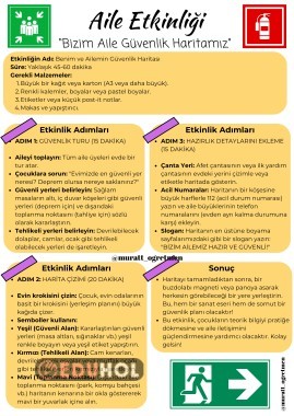 Afetler ve Dayanıklılık Ayı 'Aile Katılımlı Etkinlik Planı'