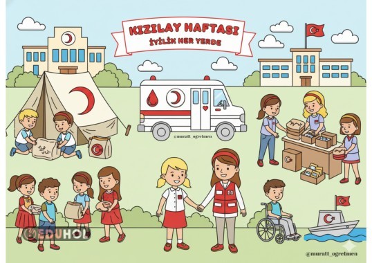 Kızılay Haftası 16 a4 Renkli Pano/Poster