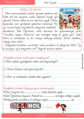 Neşeli 23 Nisan Okuma Anlama Metni