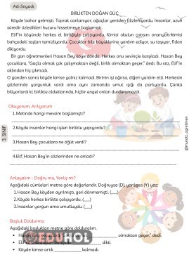 ''Birlikten Doğan Güç'' 29 Ekim Okuma Anlama 2