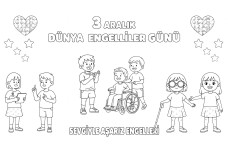 3 Aralık Dünya Engelliler Günü Boyama Sayfası