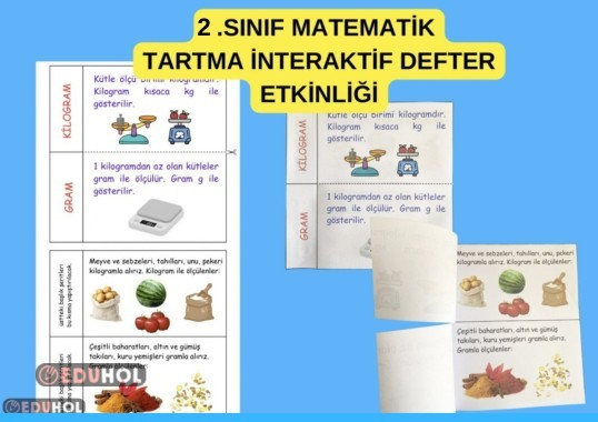 2.SINIF MATEMATİK TARTMA / KÜTLE ÖLÇME İNTERAKTİF DEFTER ETKİNLİĞİ DEFTER NOTU