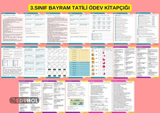 3.SINIF BAYRAM TATİLİ ÖDEV KİTAPÇIĞI TATİL ÖDEVİ ETKİNLİK
