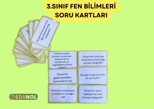 3.SINIF FEN BİLİMLERİ SORU KARTLARI GENEL TEKRAR / SERBEST ZAMAN