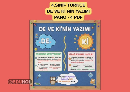 4.SINIF TÜRKÇE DE VE Kİ BAĞLACININ YAZIMI PANO - 4 PDF