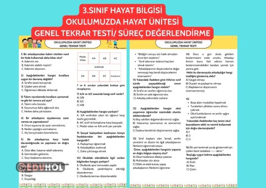 HAYAT BİLGİSİ / OKULUMUZDA HAYAT / DEĞERLENDİRME / GENEL TEKRAR