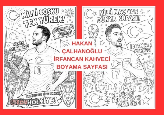 MİLLİ MAÇ DÜNYA KUPASI HAKAN ÇALHANOĞLU İRFANCAN KAHVECİ BOYAMA SAYFASI