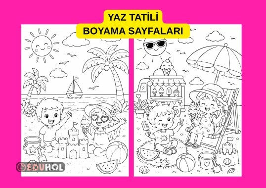 YAZ TATİLİ BOYAMA SAYFALARI ETKİNLİK
