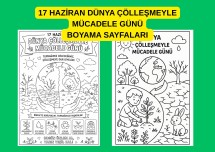 17 HAZİRAN DÜNYA ÇÖLLEŞMEYLE MÜCADELE GÜNÜ  BOYAMA SAYFALARI