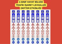 2.SINIF HAYAT BİLGİSİ TRAFİK İŞARET LEVHALARI DEFTER ETKİNLİĞİ GÖRSELLER