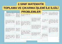 2.SINIF MATEMATİK TOPLAMA VE ÇIKARMA İŞLEMİ İLE İLGİLİ PROBLEMLER