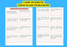 2.SINIF MATEMATİK ZAMAN ÖLÇME PROBLEMLER