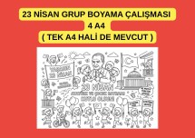 23 NİSAN GRUP BOYAMA ÇALIŞMASI 4 A4 ( TEK A4 HALİ DE DOSYADA MEVCUT )