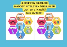 3.SINIF FEN BİLİMLERİ / MADDEYİ TANIYALIM / MADDEYİ NİTELEYEN ÖZELLİKLER / DEFTER ETKİNLİĞİ