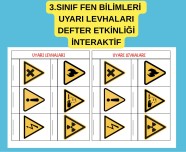 3.SINIF FEN BİLİMLERİ  / TEHLİKELİ MADDELER UYARI LEVHALARI DEFTER ETKİNLİĞİ KES YAPIŞTIR