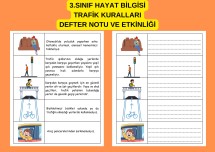 3.SINIF HAYAT BİLGİSİ TRAFİK KURALLARI DEFTER NOTU VE ETKİNLİK