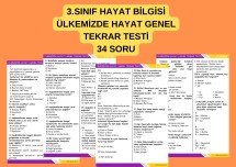 3.SINIF HAYAT BİLGİSİ ÜLKEMİZDE HAYAT GENEL TEKRAR TEST