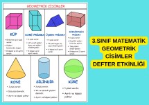 3.SINIF MATEMATİK GEOMETRİK CİSİMLER DEFTER NOTU KES YAPIŞTIR