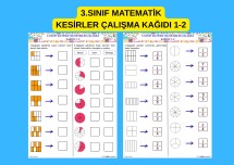 3.SINIF MATEMATİK KESİRLER ÇALIŞMA KAĞIDI / ETKİNLİK 1-2