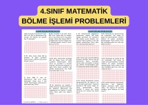 4.SINIF MATEMATİK BÖLME İŞLEMİ PROBLEMLER