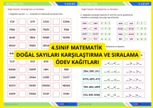 4.SINIF MATEMATİK DOĞAL SAYILARI KARŞILAŞTIRMA VE SIRALAMA ÖDEV ETKİNLİK