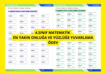 4.SINIF MATEMATİK EN YAKIN ONLUĞA VE YÜZLÜĞE YUVARLAMA ÖDEV ETKİNLİK